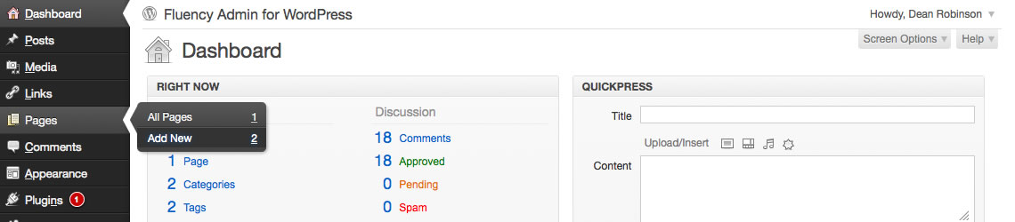 WordPress后台主题:Fluency Admin