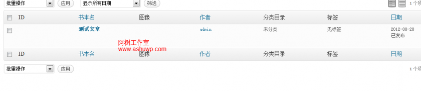 给文章管理列表添加自定义列 给文章管理列表添加自定义列