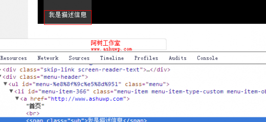 菜单显示描述信息