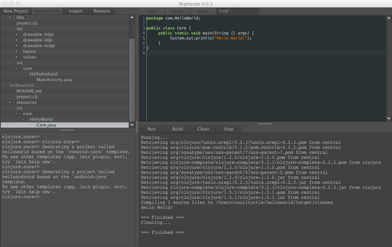 Clojure的IDE Nightcode