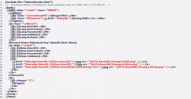 PHP代码生成器 PHPGEN
