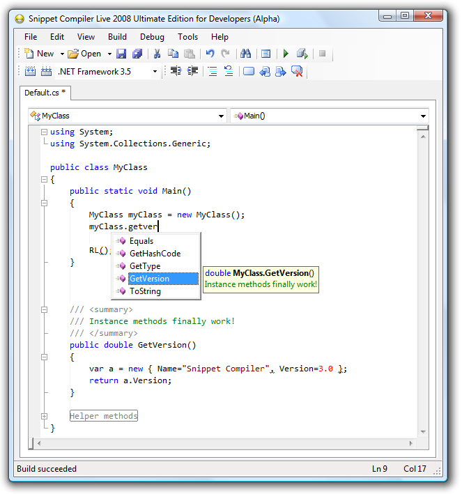 .NET 编译和开发工具 Snippet Compiler