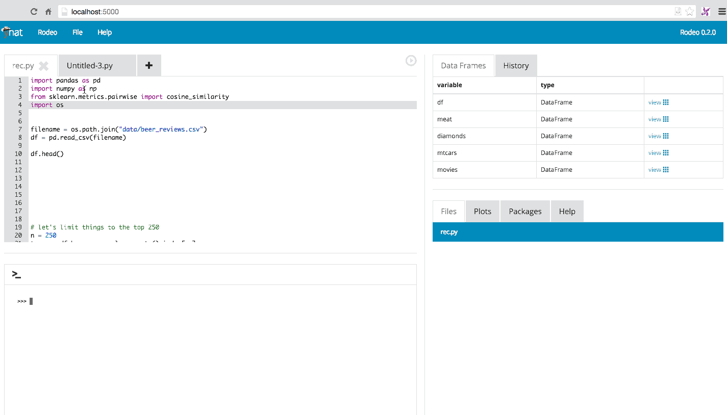 Python 集成开发环境 Rodeo