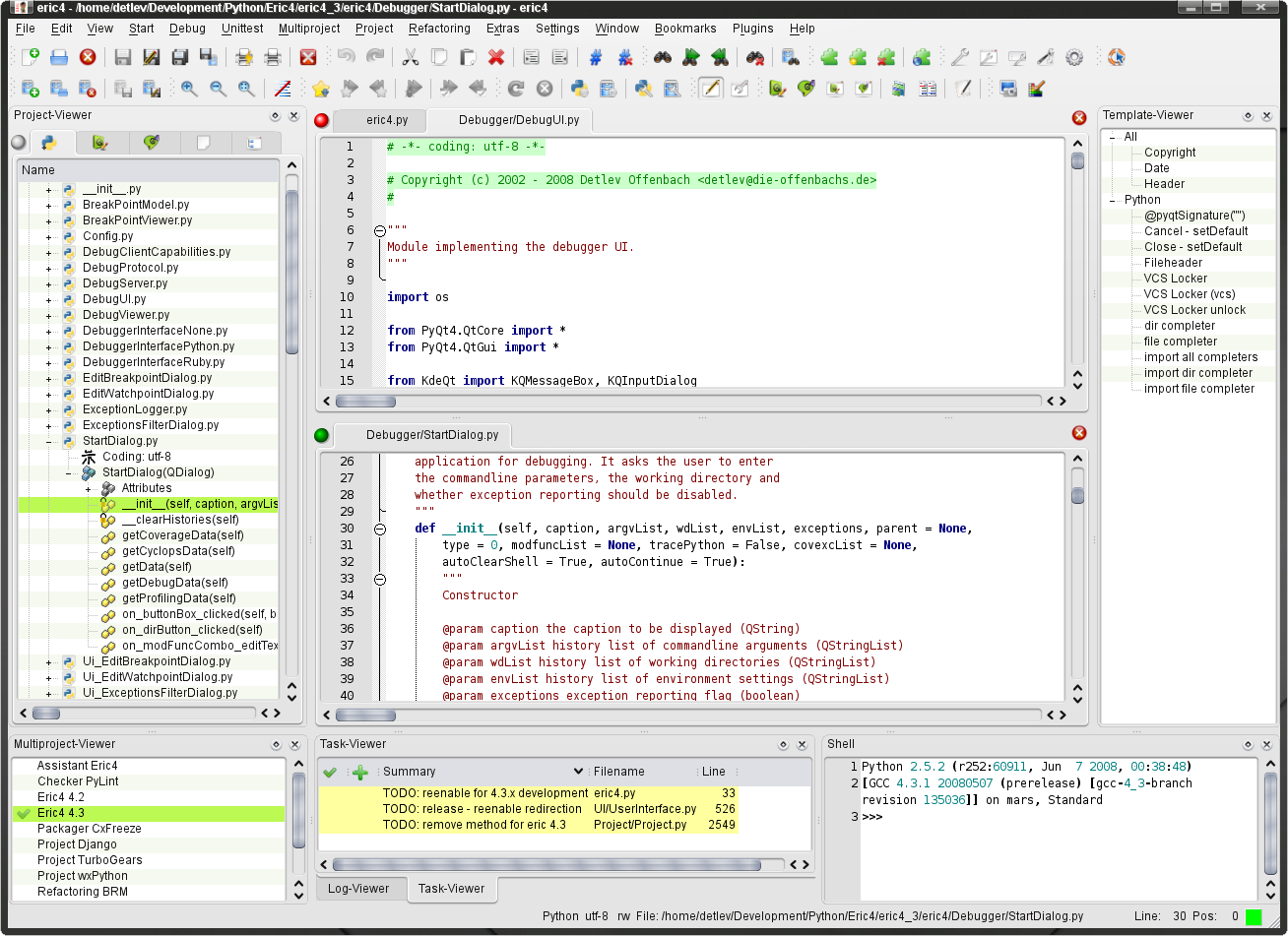 Python开发工具 Eric5