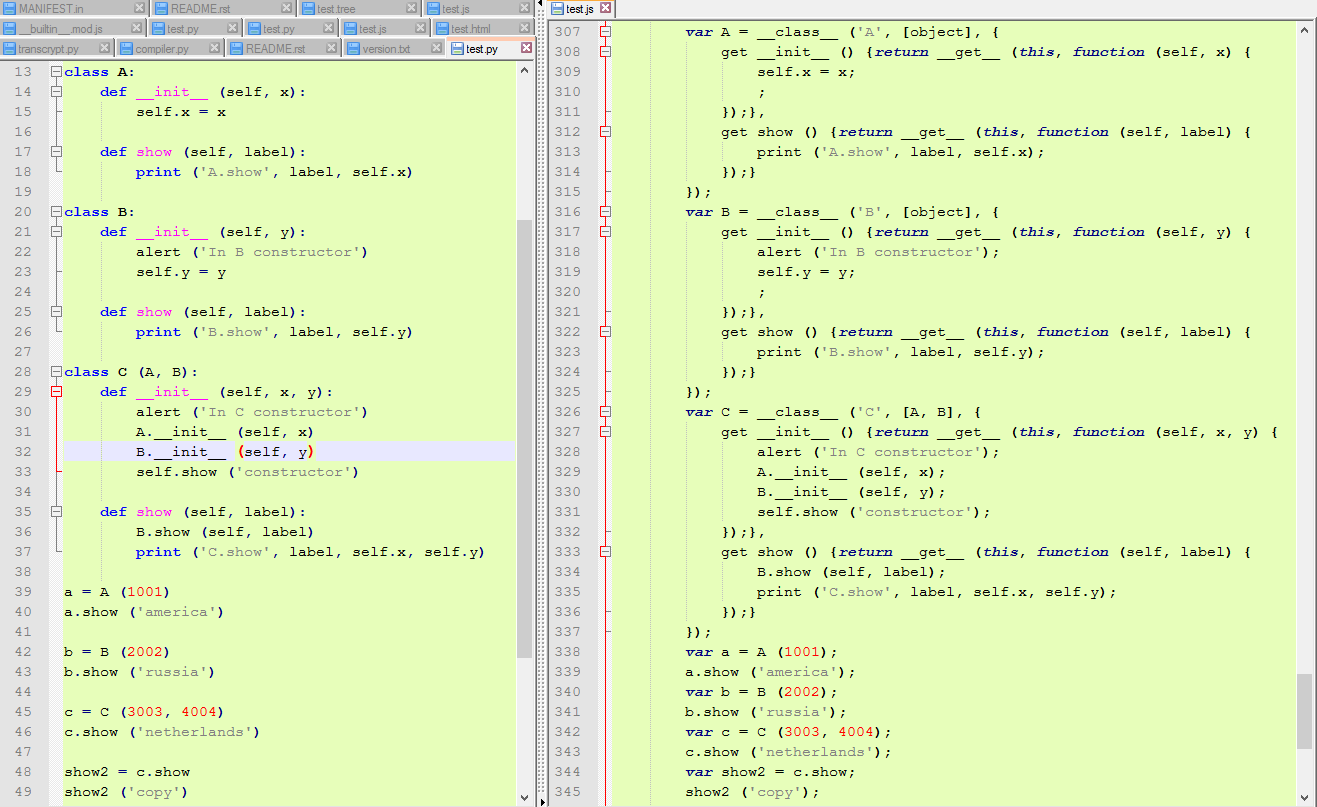 Python转JavaScript工具 Transcrypt
