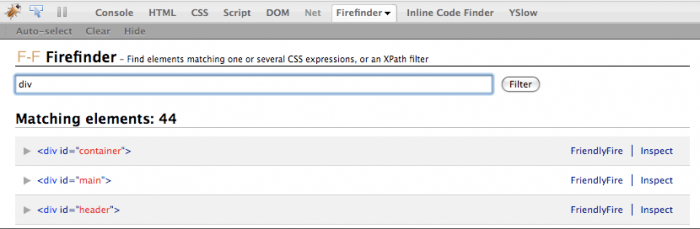 Firefinder for Firebug