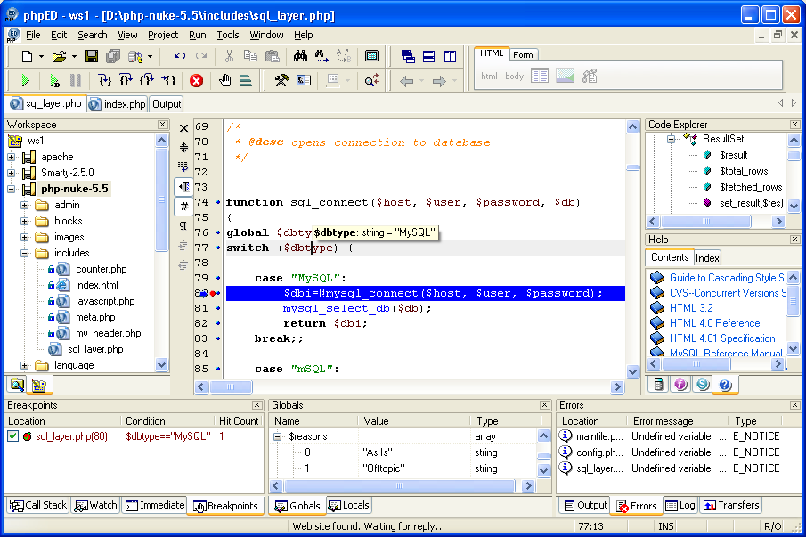 PHP调试器 DBG