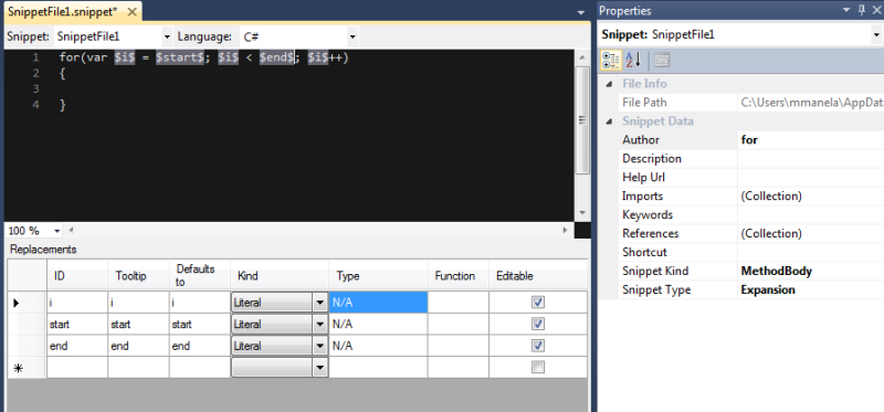 Snippet Designer