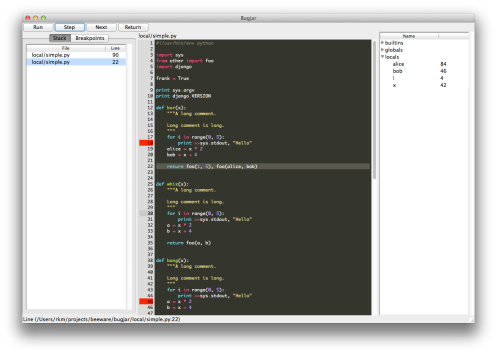 Python 交互式调试工具 bugjar