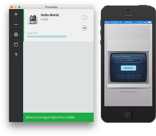 PhoneGap Desktop App